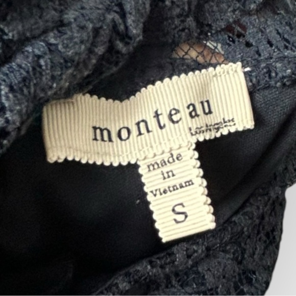 Monteau Navy Blue Lace Dress S - Picture 7 of 7